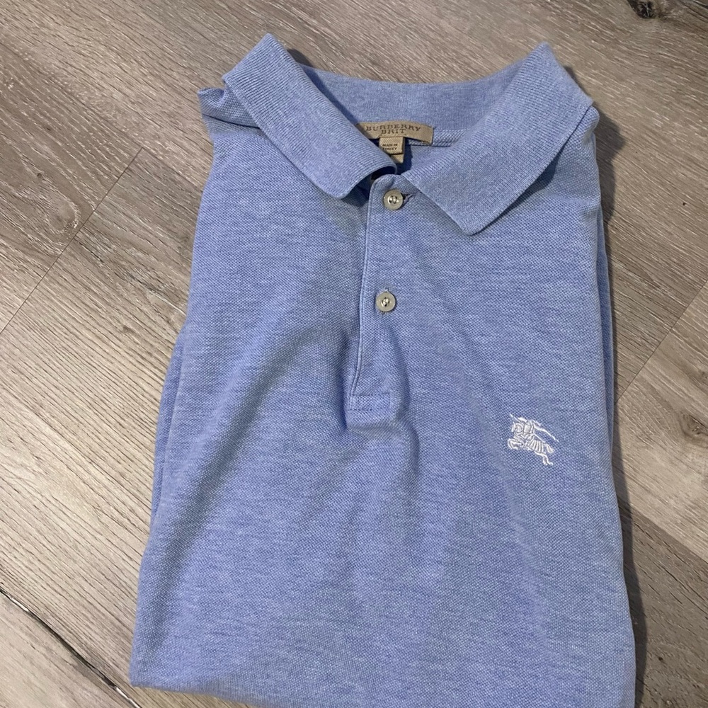 Burberry Pique Polo (Heather Blue)